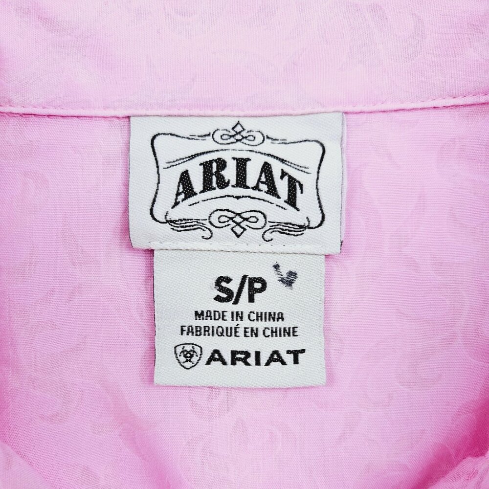 Ariat Women’s Light Weight Solid Pink Scrolled Bl… - image 2